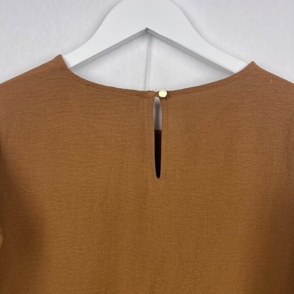 DKNY Modern Brown Long Sleeve Blouse Size Medium - Picture 13 of 14